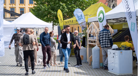 Visitors attending the energy fair